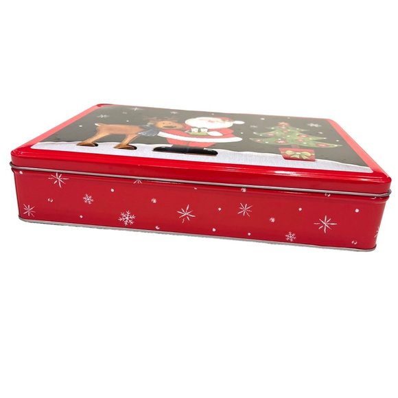 Christmas Candy Cookie Gift Box Lot 3 Tins Santa Reindeer Snowman Fox Penguin Se - Picture 4 of 9